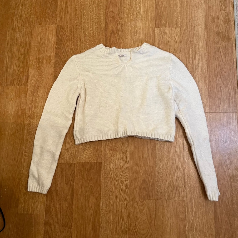 White cropped sweater